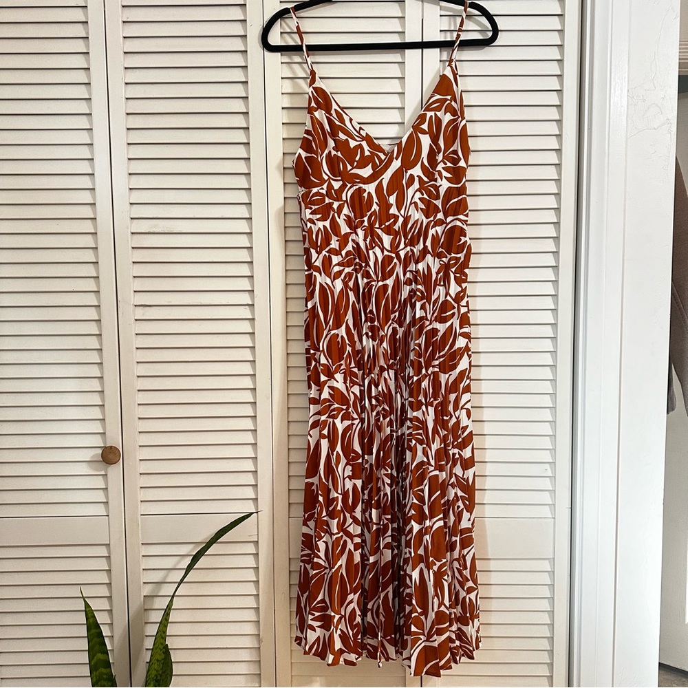 Floral Burnt Orange Midi Dress